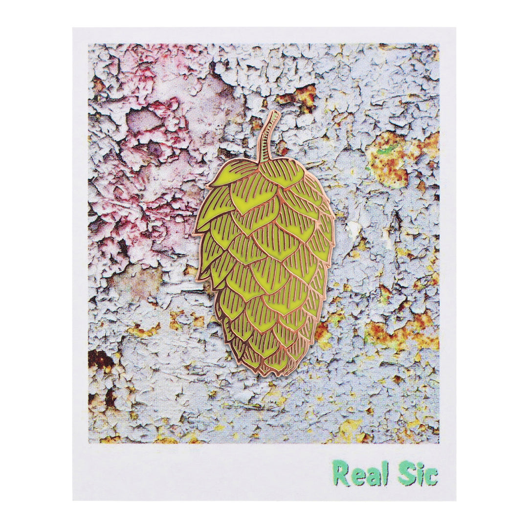 Hop Flower Beer Enamel Pin - Craft Beer Lover Hop Vine Lapel Pin