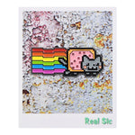 Load image into Gallery viewer, Nyan Cat Pin - Rainbow Cat Meme Enamel Pin
