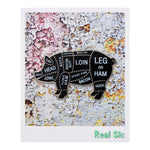 Load image into Gallery viewer, Pig Butcher Cuts Enamel Pin - Pork Diagram Lapel Pin for Hats, Jackets, Aprons