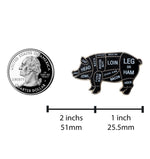 Load image into Gallery viewer, Pig Butcher Cuts Enamel Pin - Pork Diagram Lapel Pin for Hats, Jackets, Aprons