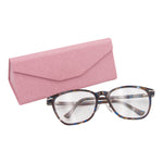 Load image into Gallery viewer, Pink Solid Color Glasses Case - Vegan Leather Magic Folding Hardcase