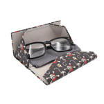 Load image into Gallery viewer, Pirate Skully / Jolly Roger Print Glasses Case - Vegan Leather Magic Folding Hard Case