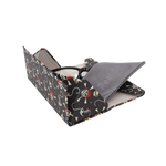 Load image into Gallery viewer, Pirate Skully / Jolly Roger Print Glasses Case - Vegan Leather Magic Folding Hard Case