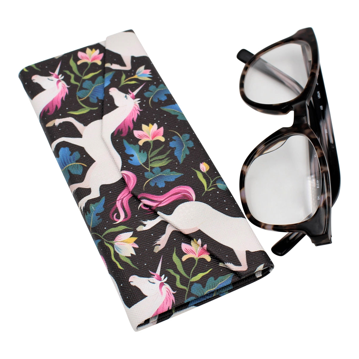 Flamingo Print Glasses Case - Vegan Leather Magic Folding Hardcase – Real  Sic