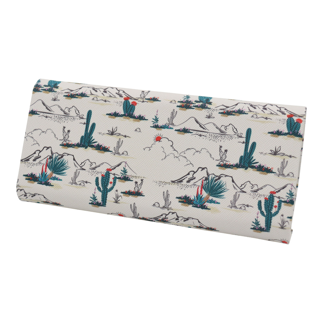 Cactus Desert Print Glasses Case - Vegan Leather Magic Folding Hardcase