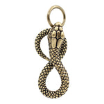 Load image into Gallery viewer, Infinity Snake Brass Keychain - Zodiac Animal Charm