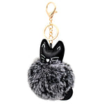 Load image into Gallery viewer, Fuzzy Cat Keychain - Cute Animal Faux Fur Fluffy Fuzzy Kitty Pom Pom Keychain