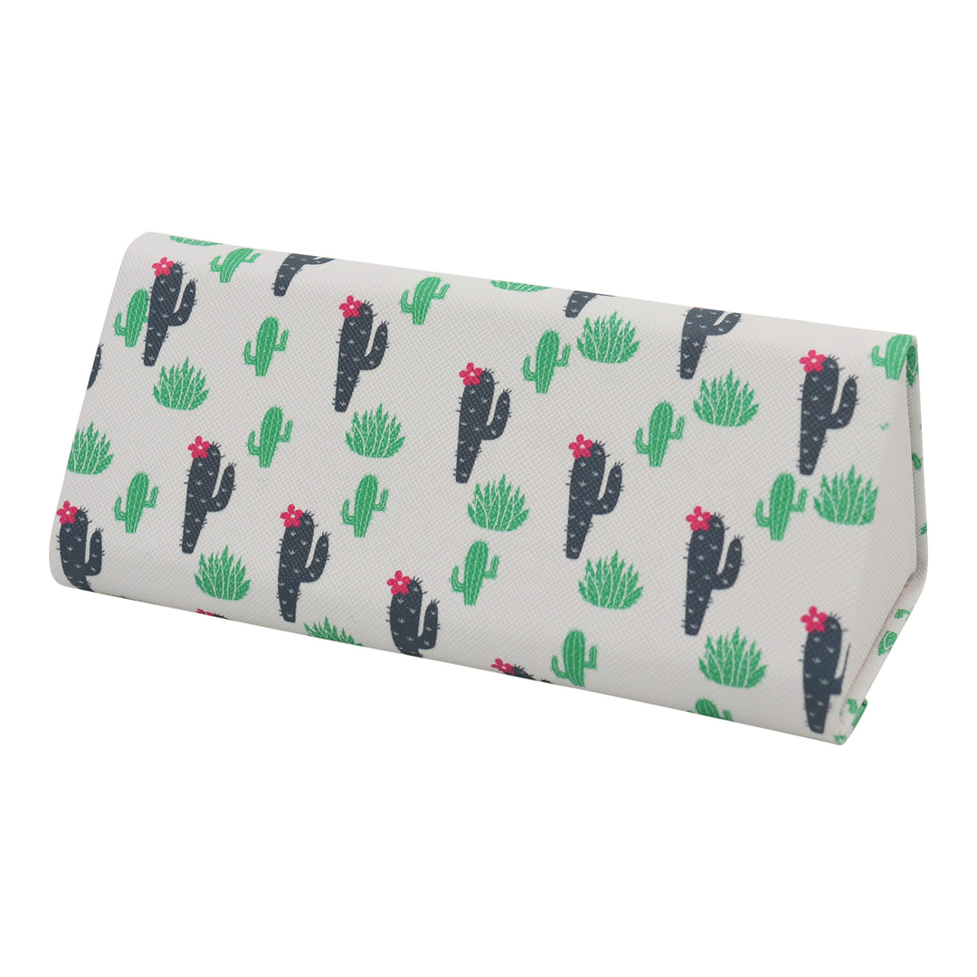 Cactus Print Print Glasses Case - Vegan Leather Magic Folding Hardcase
