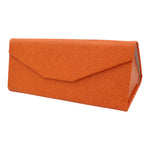Load image into Gallery viewer, Orange Solid Color Glasses Case - Vegan Leather Magic Folding Hardcase