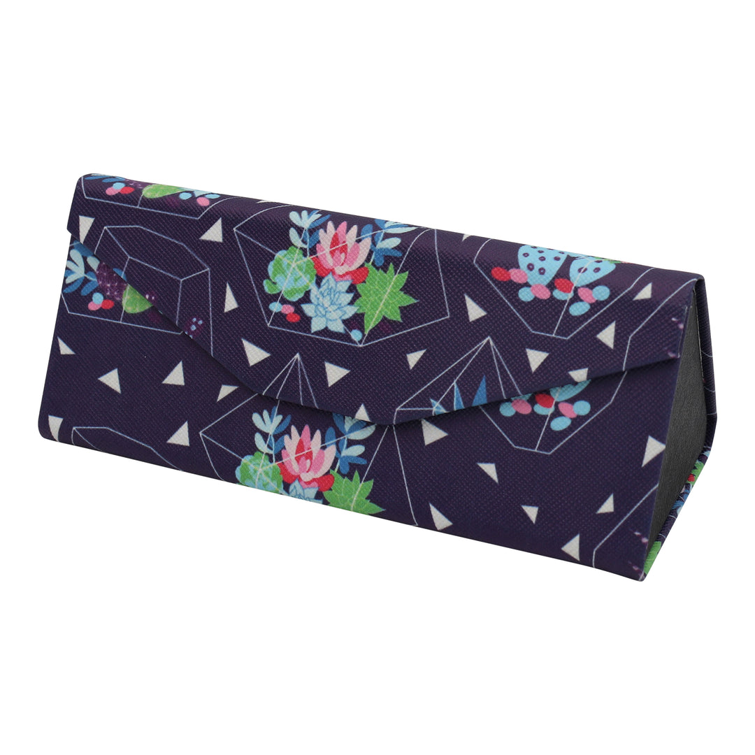 Succulent Terrarium Print Glasses Case - Vegan Leather Magic Folding Hardcase