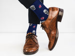 Load image into Gallery viewer, Skull and Flower Socks - Comfy Cotton for Men & Women