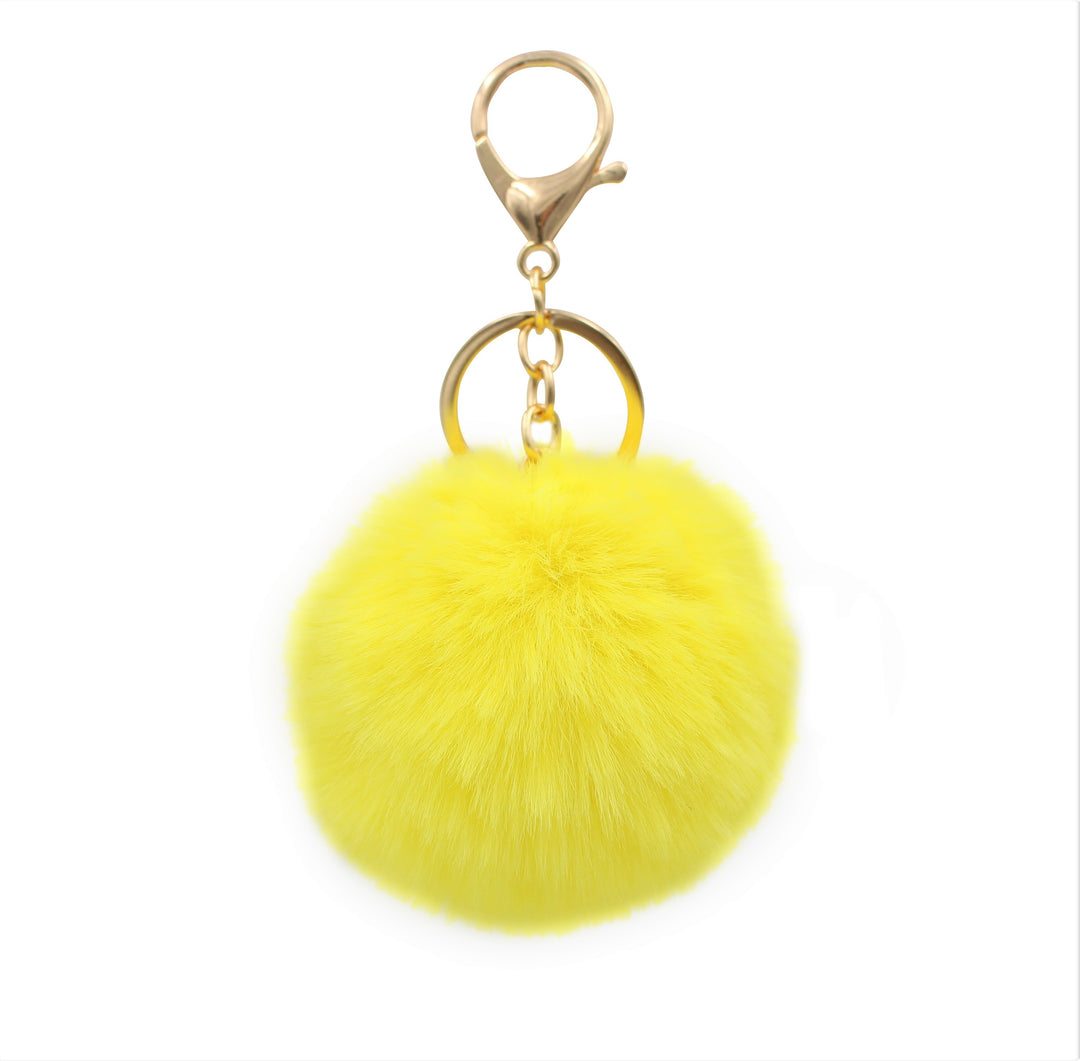 Cute Faux Fur Fluffy Fuzzy Pom Pom Keychain