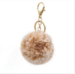 Load image into Gallery viewer, Cute Animal Faux Fur Fluffy Fuzzy Pom Pom Keychain - Unicorn
