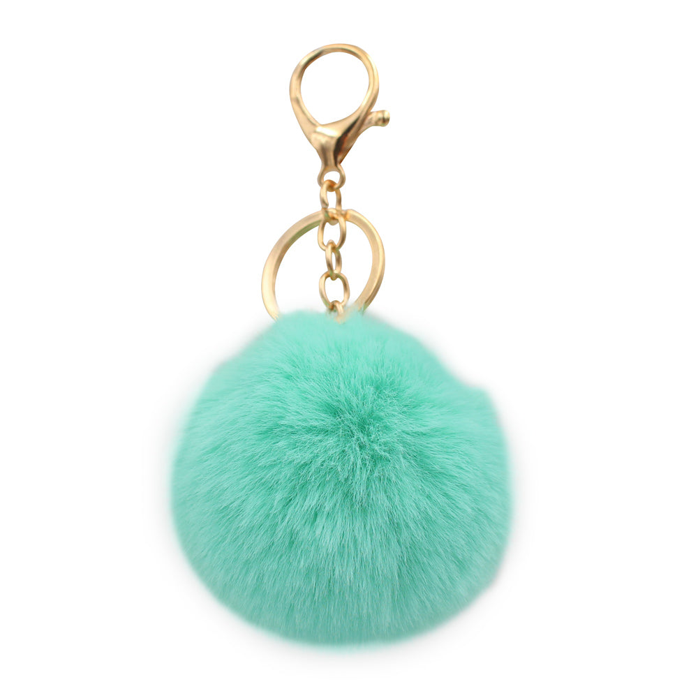 Cute Faux Fur Fluffy Fuzzy Pom Pom Keychain