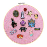 Load image into Gallery viewer, Glitter Embroidery Hoop - Enamel Pin Display Wall Art (Not Include Pin)