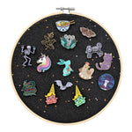 Load image into Gallery viewer, Glitter Embroidery Hoop - Enamel Pin Display Wall Art (Not Include Pin)