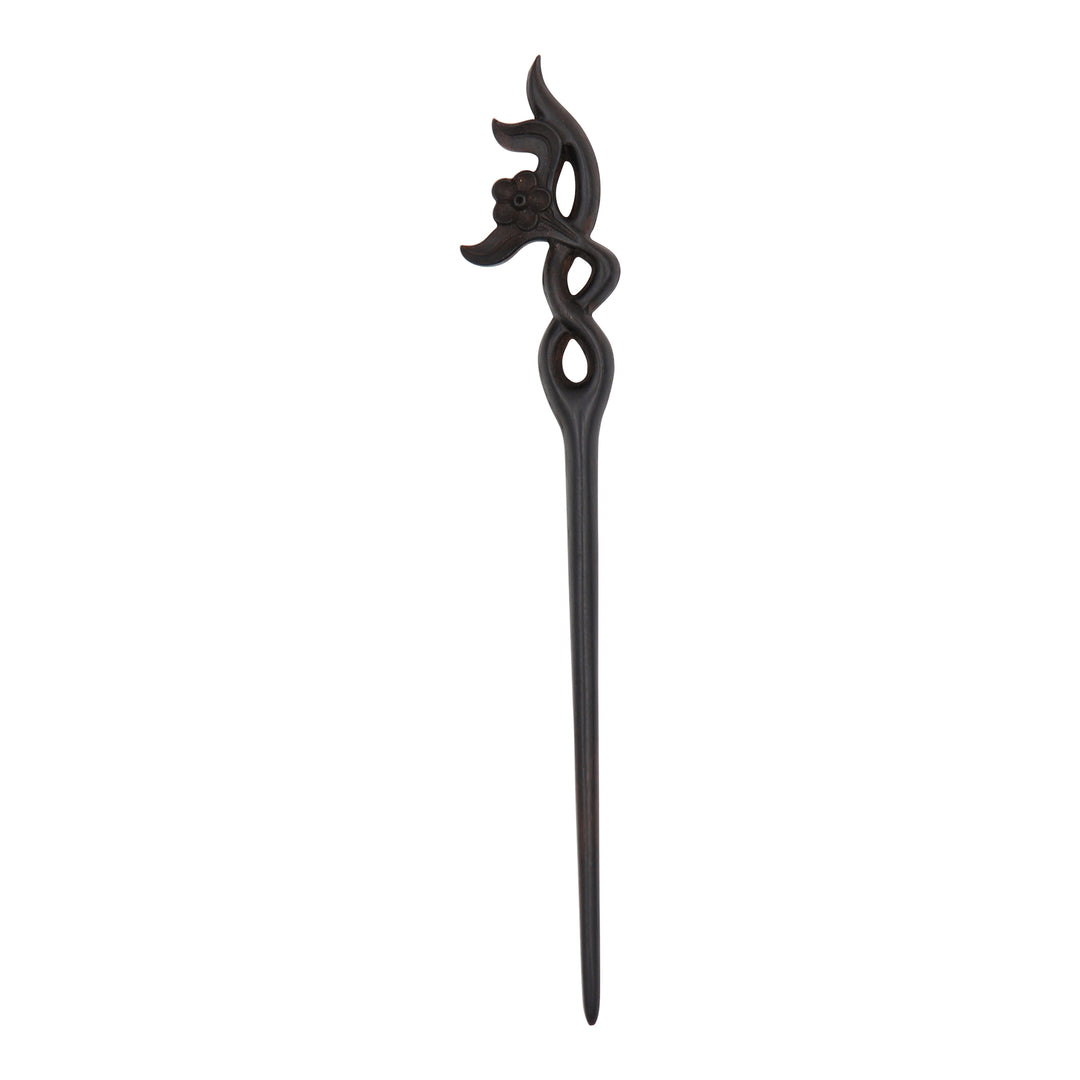 Dark Sandalwood, Wood Hair Pin, Clip, Hair Sticks - Elegant Flower