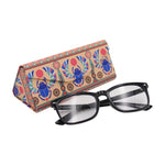 Load image into Gallery viewer, Scarab Beetle Foldable Eyeglass Case – Egyptian Inspired vegan Leather Folding Hard Shell Case