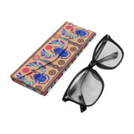 Load image into Gallery viewer, Scarab Beetle Foldable Eyeglass Case – Egyptian Inspired vegan Leather Folding Hard Shell Case