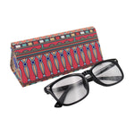 Load image into Gallery viewer, Scarab Beetle Foldable Eyeglass Case – Egyptian Inspired vegan Leather Folding Hard Shell Case