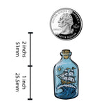Load image into Gallery viewer, Ship in a Bottle Enamel Pin - Sailing, Ocean, Nautical Lapel Pin

