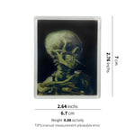 Load image into Gallery viewer, Skull of a Skeleton with Burning Cigarette Acrylic Magnet – Van Gogh Art Fridge Magnet
