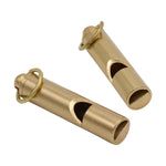 Load image into Gallery viewer, Solid Brass Emergency Whistle Keychain – Heavy Duty Survival Safety Whistle with Ring