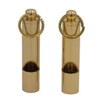 Load image into Gallery viewer, Solid Brass Emergency Whistle Keychain – Heavy Duty Survival Safety Whistle with Ring