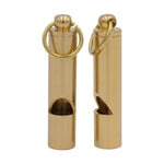 Load image into Gallery viewer, Solid Brass Emergency Whistle Keychain – Heavy Duty Survival Safety Whistle with Ring
