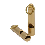 Load image into Gallery viewer, Solid Brass Emergency Whistle Keychain – Heavy Duty Survival Safety Whistle with Ring