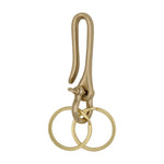Load image into Gallery viewer, Solid Brass Keychain Clip with Double Key Rings – Heavy Duty Gold Key Holder Hook