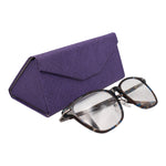 Load image into Gallery viewer, Purple Solid Color Glasses Case - Vegan Leather Magic Folding Hardcase