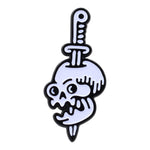 Load image into Gallery viewer, Tattoo Knife Style Skull - Occult, Halloween Enamel Pin
