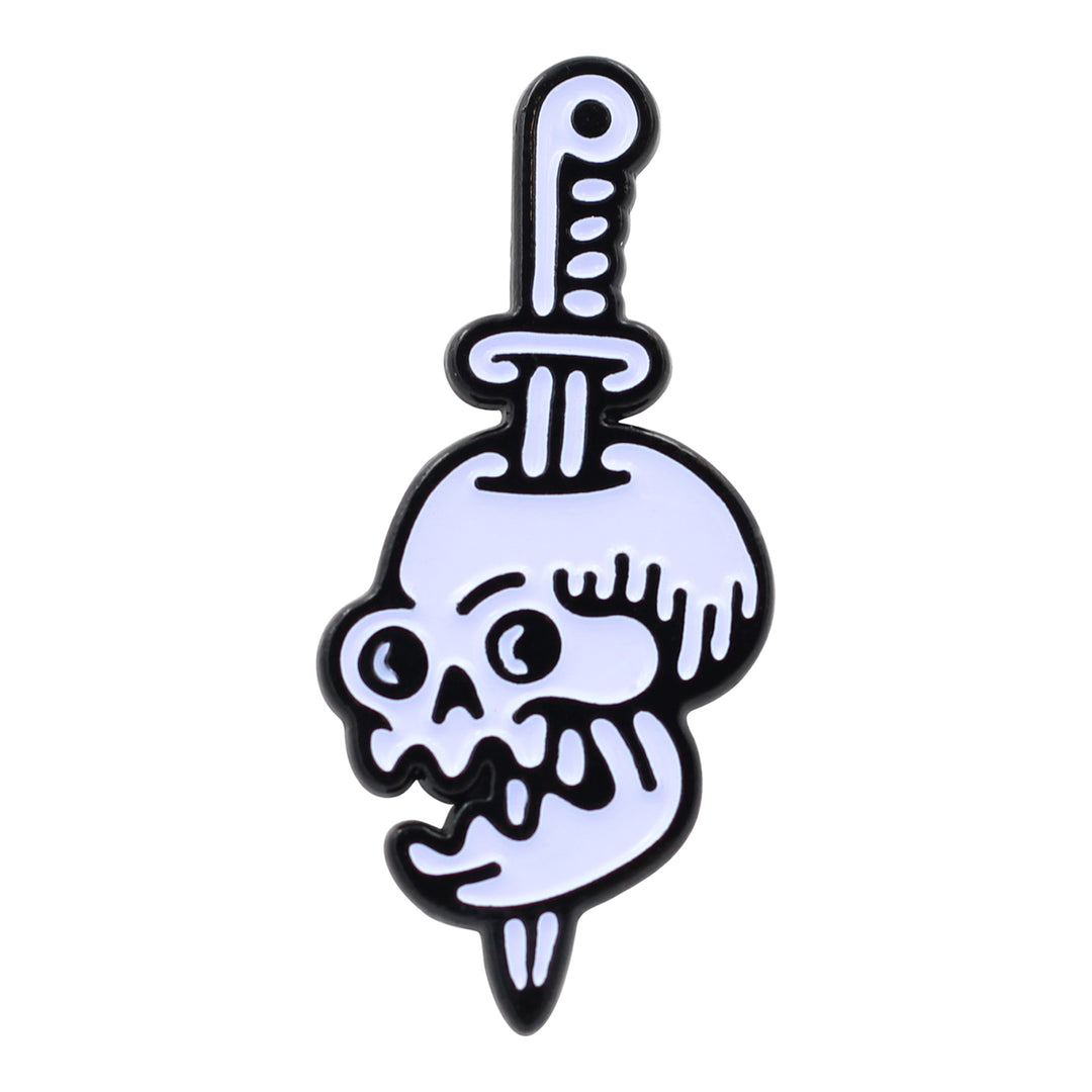 Tattoo Knife Style Skull - Occult, Halloween Enamel Pin