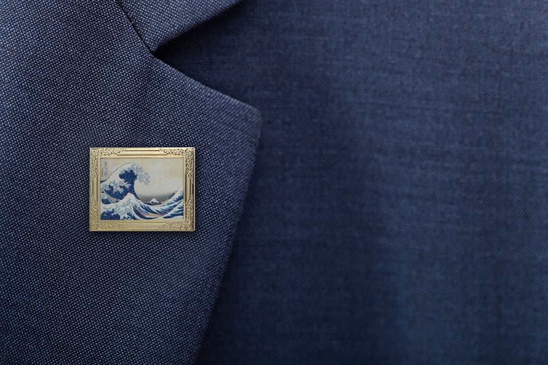 The Great Wave by Hokusai Art Frame Pin - Museum Souvenir Fine Art Lapel Pin