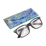 Load image into Gallery viewer, Van Gogh Irises Foldable Eyeglass Case – Art Vegan Leather Folding Hard Shell Case
