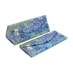 Load image into Gallery viewer, Van Gogh Irises Foldable Eyeglass Case – Art Vegan Leather Folding Hard Shell Case