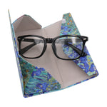 Load image into Gallery viewer, Van Gogh Irises Foldable Eyeglass Case – Art Vegan Leather Folding Hard Shell Case