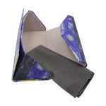 Load image into Gallery viewer, Van Gogh The Starry Night Foldable Eyeglass Case – Art Vegan Leather Folding Hard Shell Case