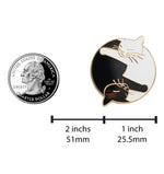 Load image into Gallery viewer, Yin Yang Cat Pin - White & Black Cat Lovers Enamel Pin