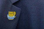 Load image into Gallery viewer, Teacup Cat  - Cute Sleepy Orange Cat Enamel Pin