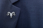 Load image into Gallery viewer, Ram Skull Pin - Occult / Baphomet Enamel Pin