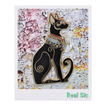 Load image into Gallery viewer, Egyptian Cat Pin - Mystic, Regal, Black Cat Enamel Pin, Ancient Egypt Bastet Lapel Pin for Hats, Jackets
