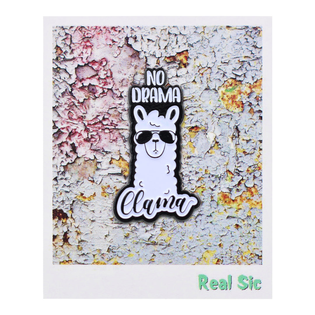 No Drama Llama Pin - No Stress Motivational Llama Enamel Pin