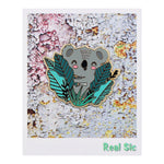 Load image into Gallery viewer, Australian Koala Bear in Leaves Lapel Enamel Pin