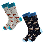 Load image into Gallery viewer, Kangaroo & Emu Socks 2 Pack - Comfy Cotton for Men & Women