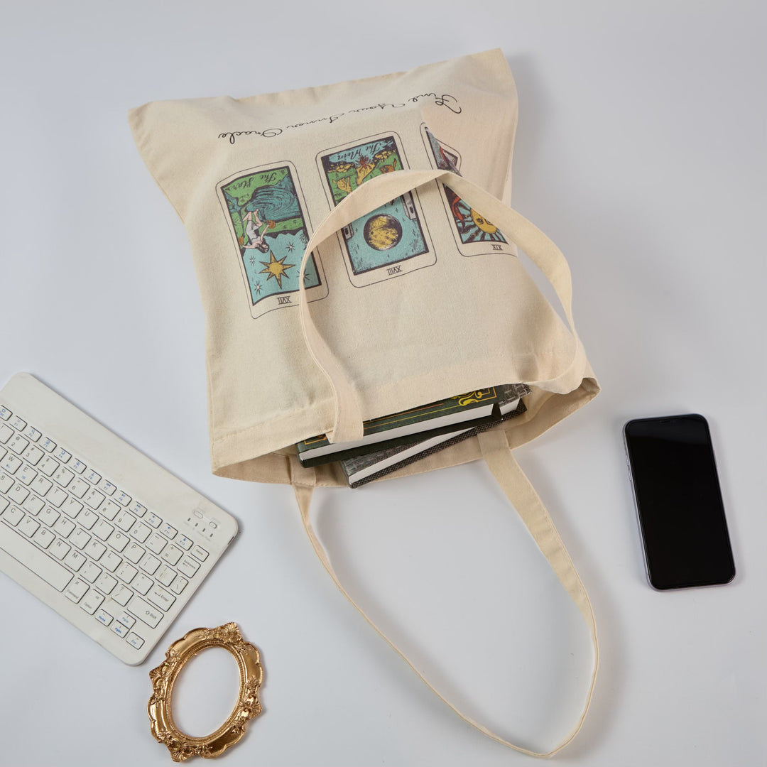 Reusable Cotton Tote Bag - Find Your Inner Oracle - Eco-Friendly Shopping Bag for Groceries - 15"