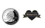 Load image into Gallery viewer, I Heart Washington DC Enamel Pin – Black & Gold City Pin