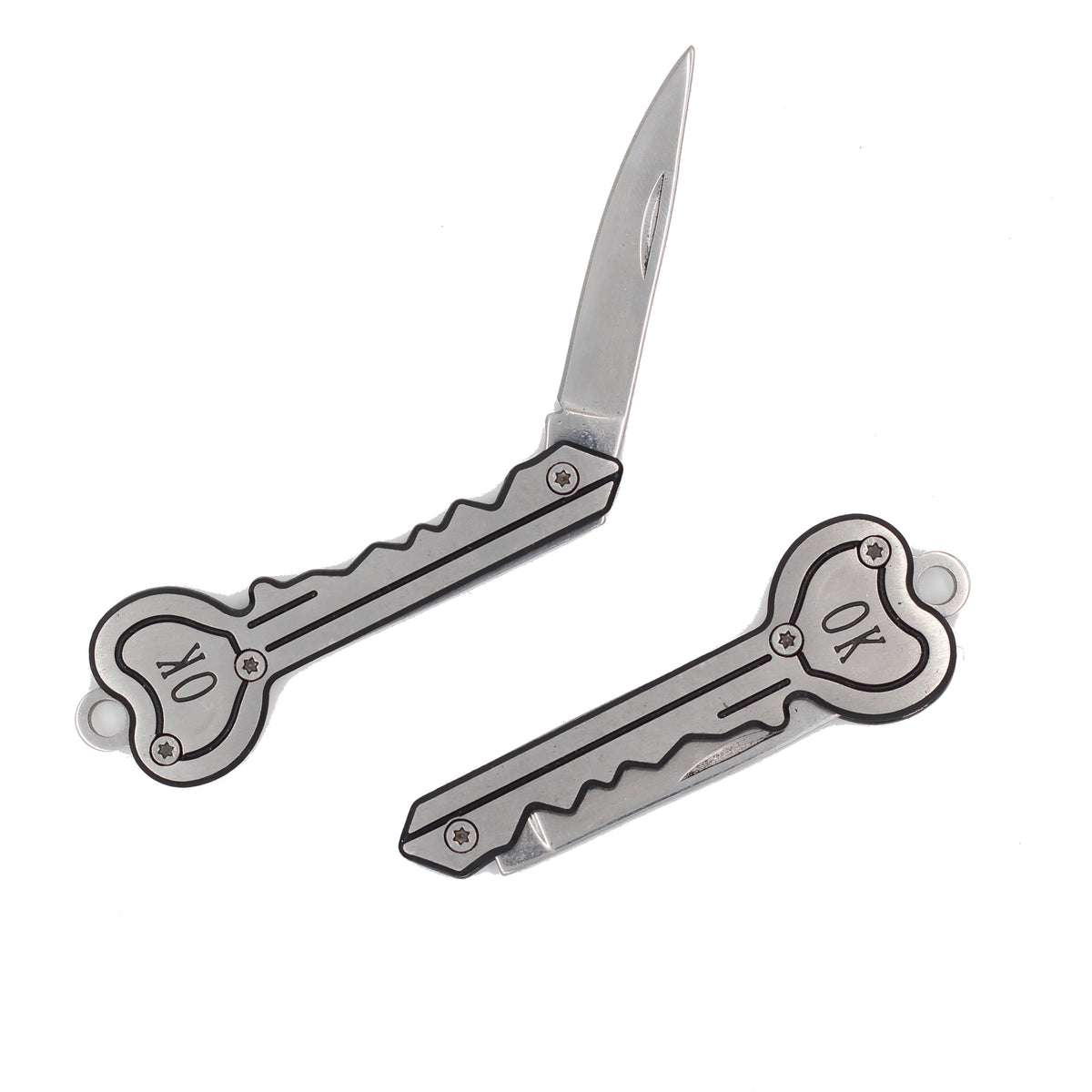 Real Sic Rainbow Keychain Knife - 'OK' Useful & Cute Utility Keychain Knife Black