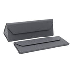 Load image into Gallery viewer, Grey Solid Color Glasses Case - Vegan Leather Magic Folding Hardcase